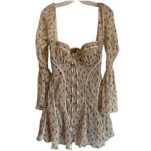 house of cb gold chain dress House of CB London Bandage Chain Dress Feodora Long Sleeve In Golden Size XS NWT